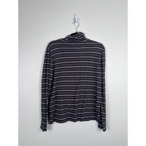 Madewell Women's Striped Turtle Neck Tee Shirt Sz L